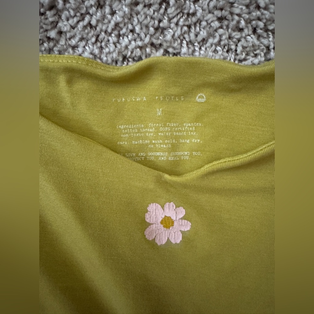 🦋 Purusha People Marguerite Daisy Dress 🌼 Medium Yellow Full Length Tie Sleeves - Picture 6 of 12